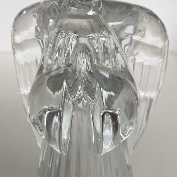Vintage Clear Glass Lead Crystal Angel Taper Candle Stick Holders Set 2 Holiday - Picture 13 of 15